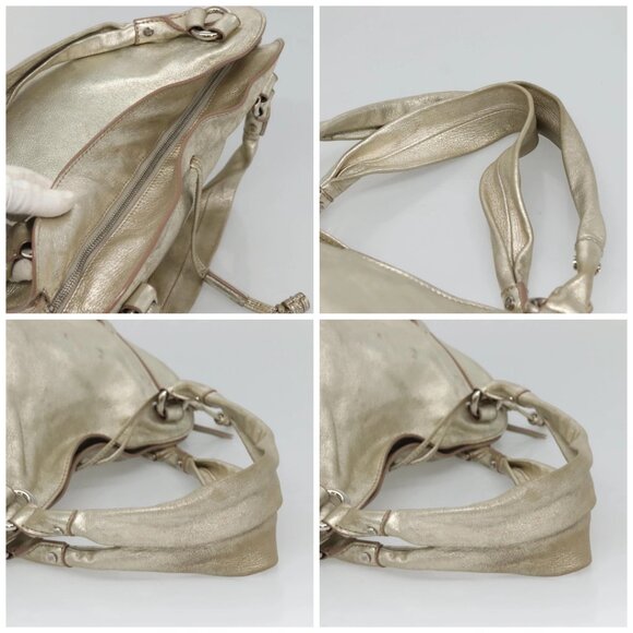 CELINE Tote Bag Leather Gold Tone Auth BD2202 - Picture 15 of 16